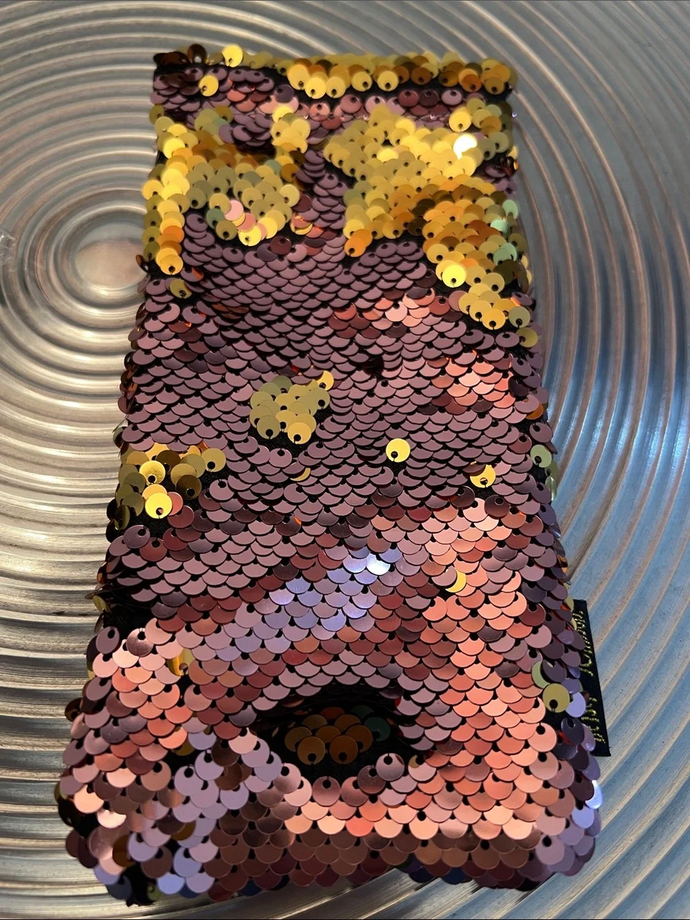 Betsey Johnson Sequin eyeglass sleeve  - Pink and Gold